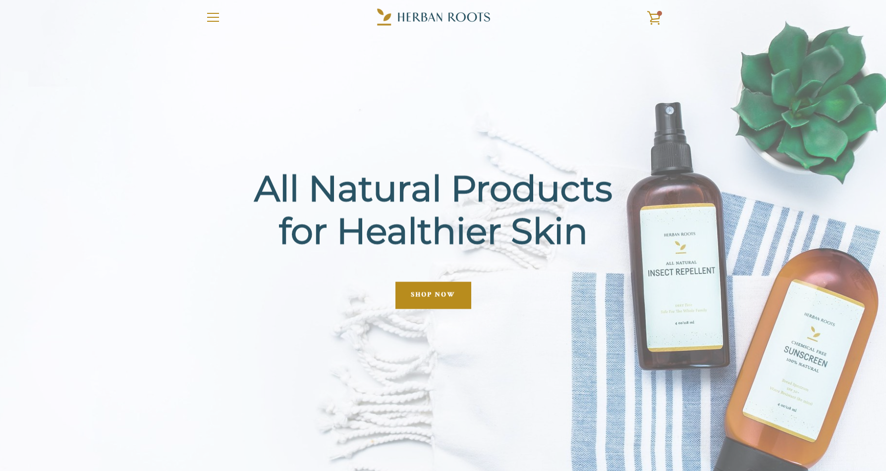 Case Study - Herban Roots Website Above the Fold