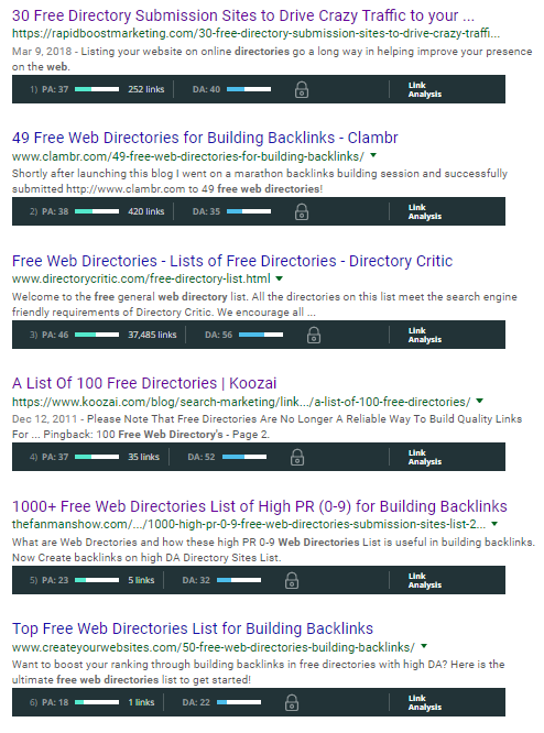 Backlinks to Product Page - Web Directory Lists